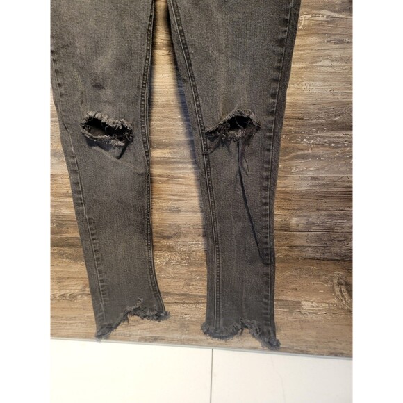 Wild Fable High Rise Skinny Jeans Womens 0 Distressed Charcoal Gray Stretch - Picture 3 of 5